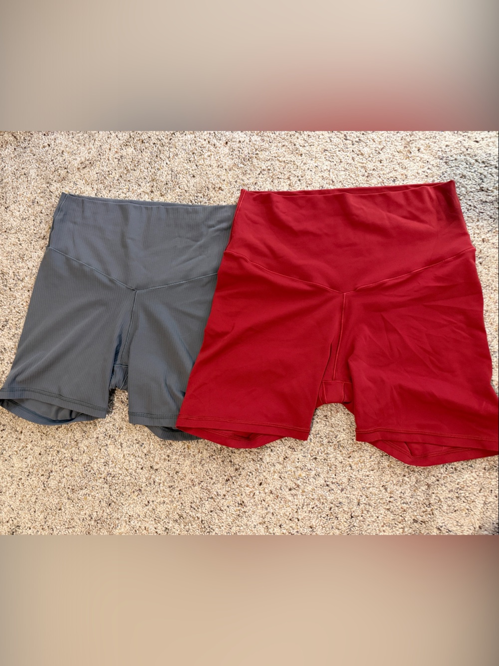 Aerie High-Waist Bike Shorts - Gray and Rust